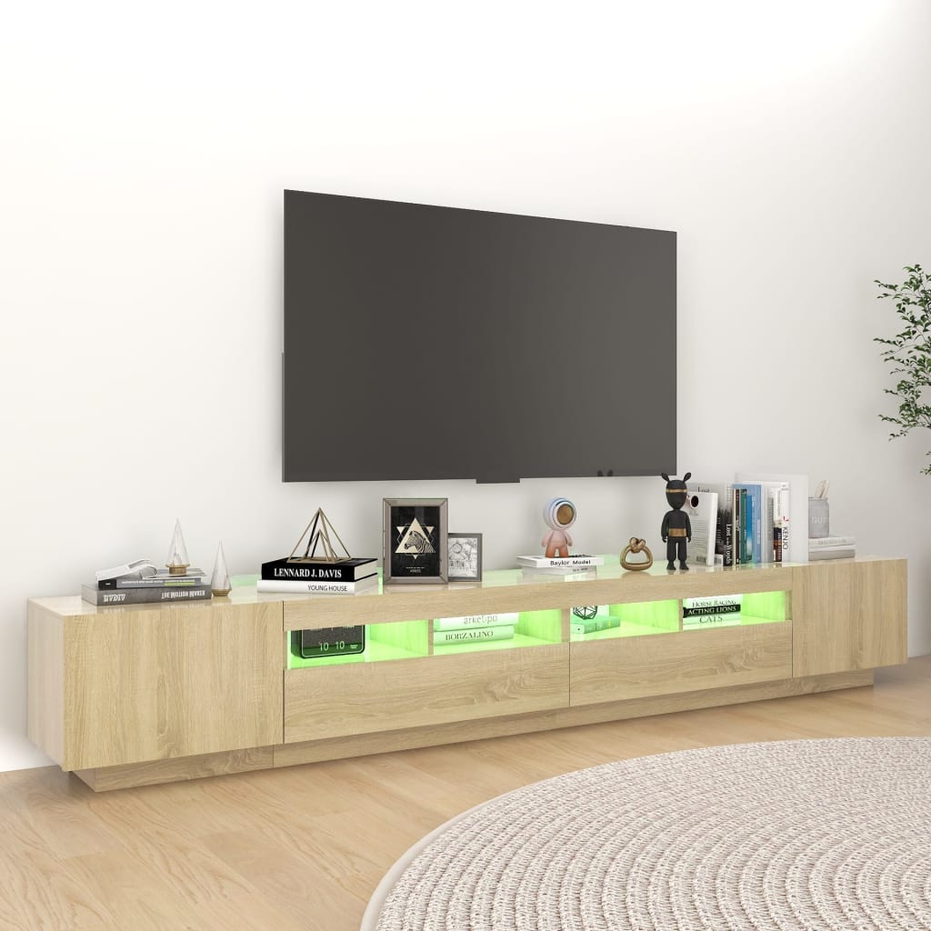 vidaXL TV ormarić s LED svjetlima boja hrasta sonome 260 x 35 x 40 cm