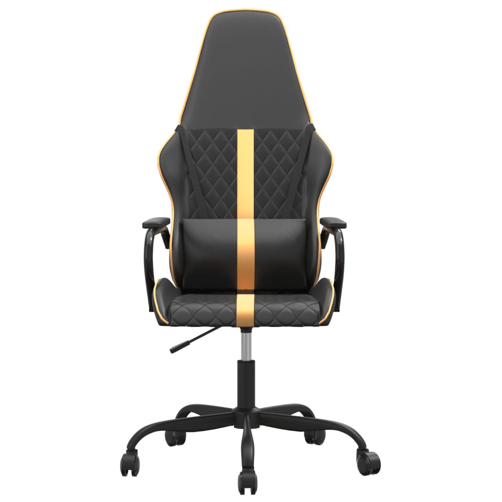 vidaXL Masažna igraća stolica zlatno-crna od umjetne kože