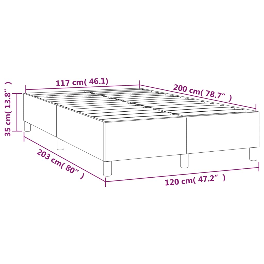 vidaXL Okvir za krevet s oprugama crni 120 x 200 cm baršunasti