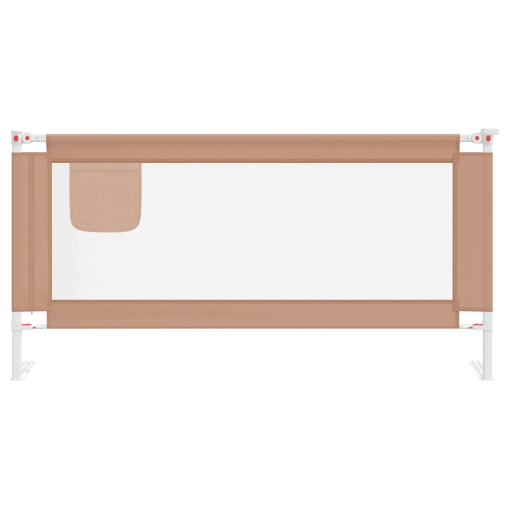 vidaXL Sigurnosna ograda za dječji krevet smeđe-siva 180x25 cm tkanina