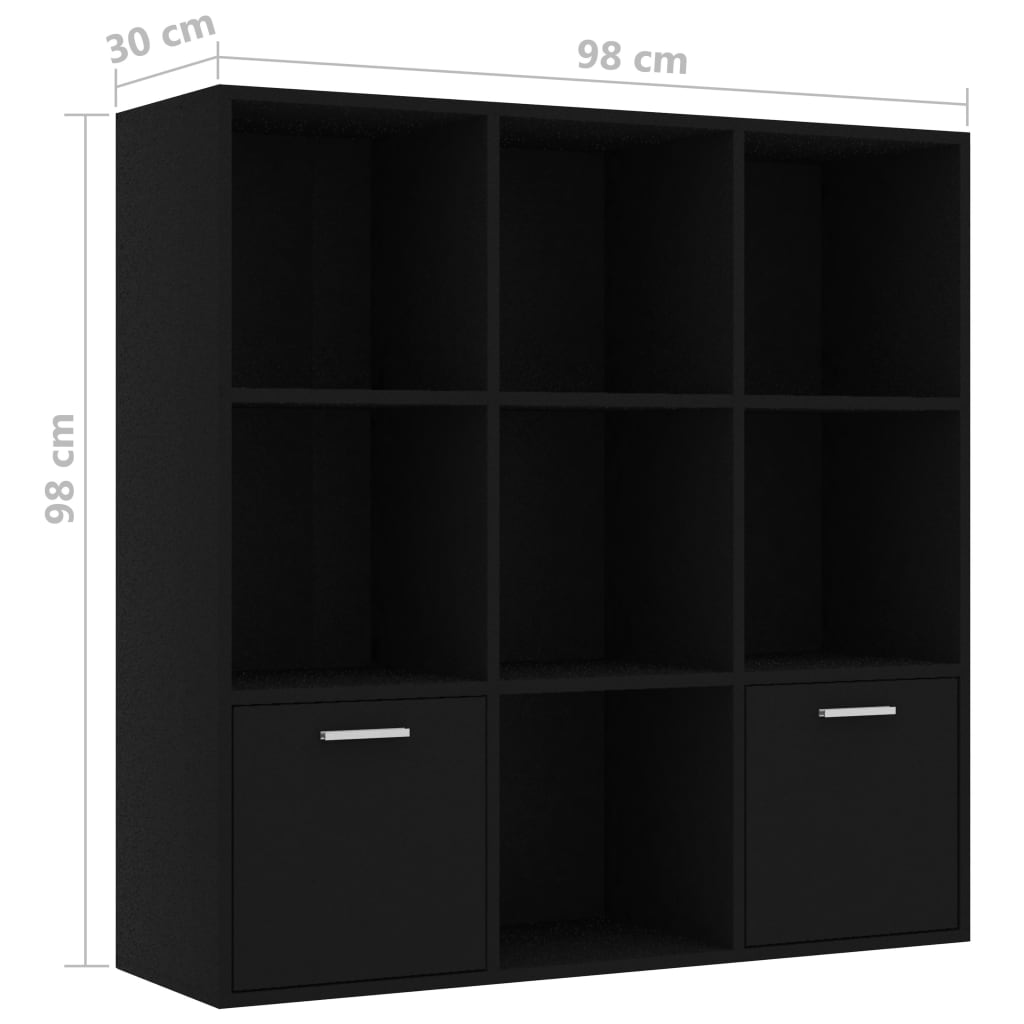 vidaXL Ormarić za knjige crni 98 x 30 x 98 cm od konstruiranog drva