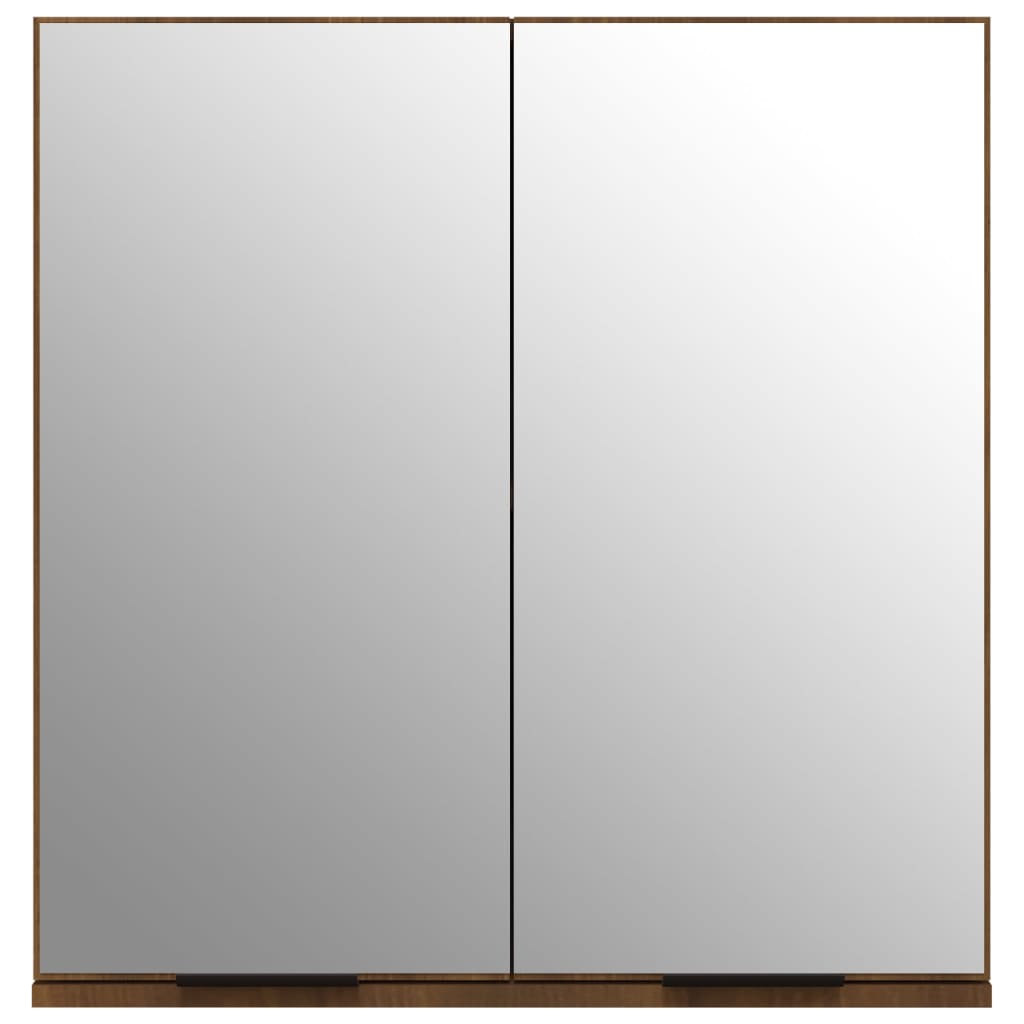 vidaXL Kupaonski ormarić s ogledalom smeđi hrast 64 x 20 x 67 cm