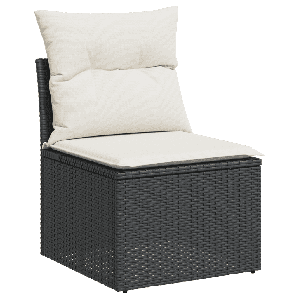 vidaXL 6-dijelni set vrtnih sofa s jastucima crni od poliratana