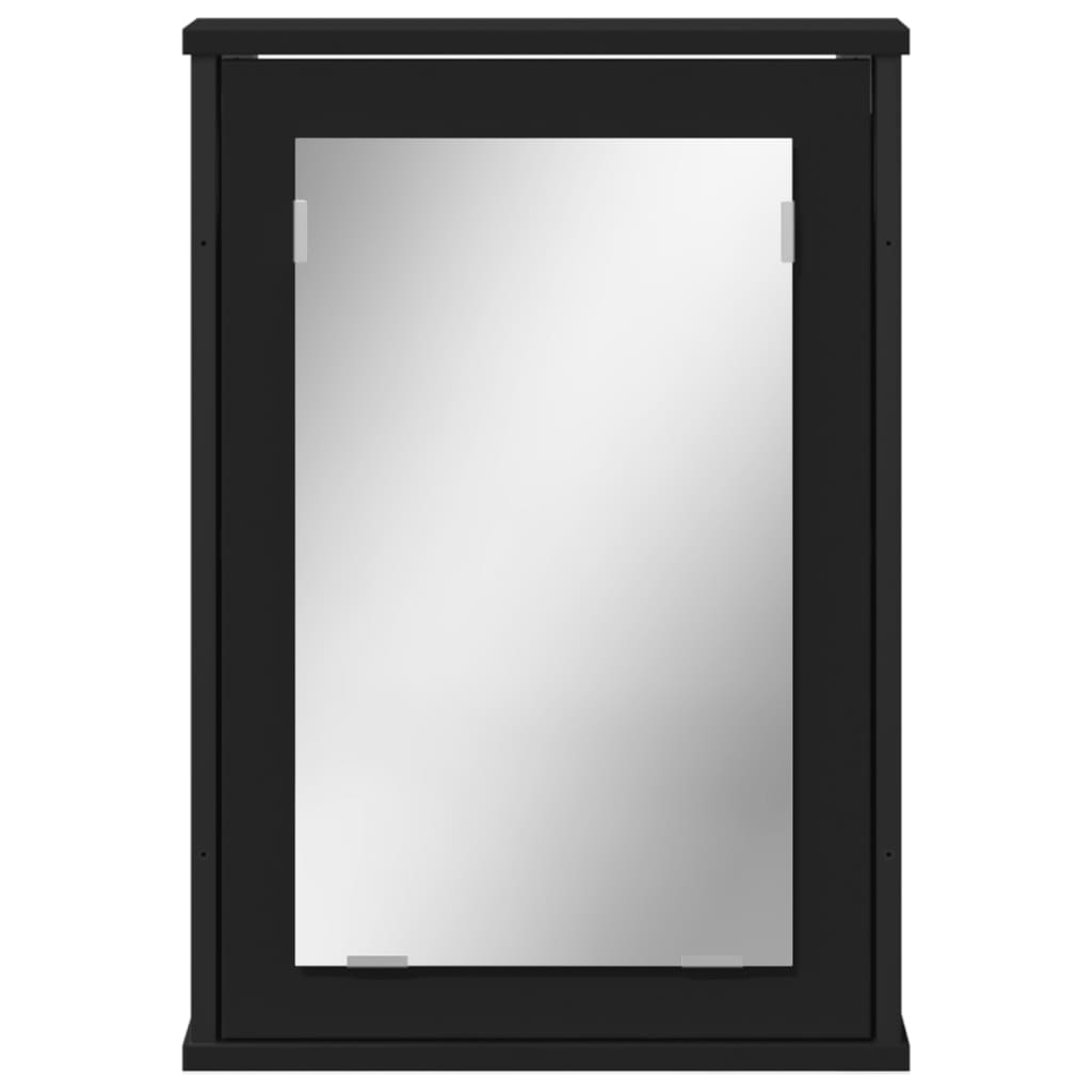 vidaXL Kupaonski ormarić s ogledalom crni 42 x 12 x 60 cm drveni