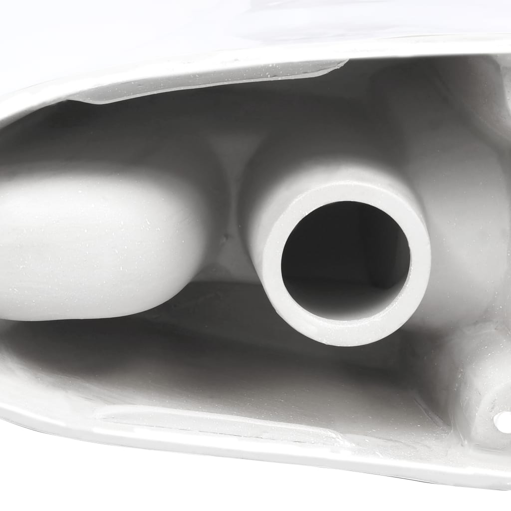 vidaXL Keramička okrugla školjka s donjim protokom vode bijela