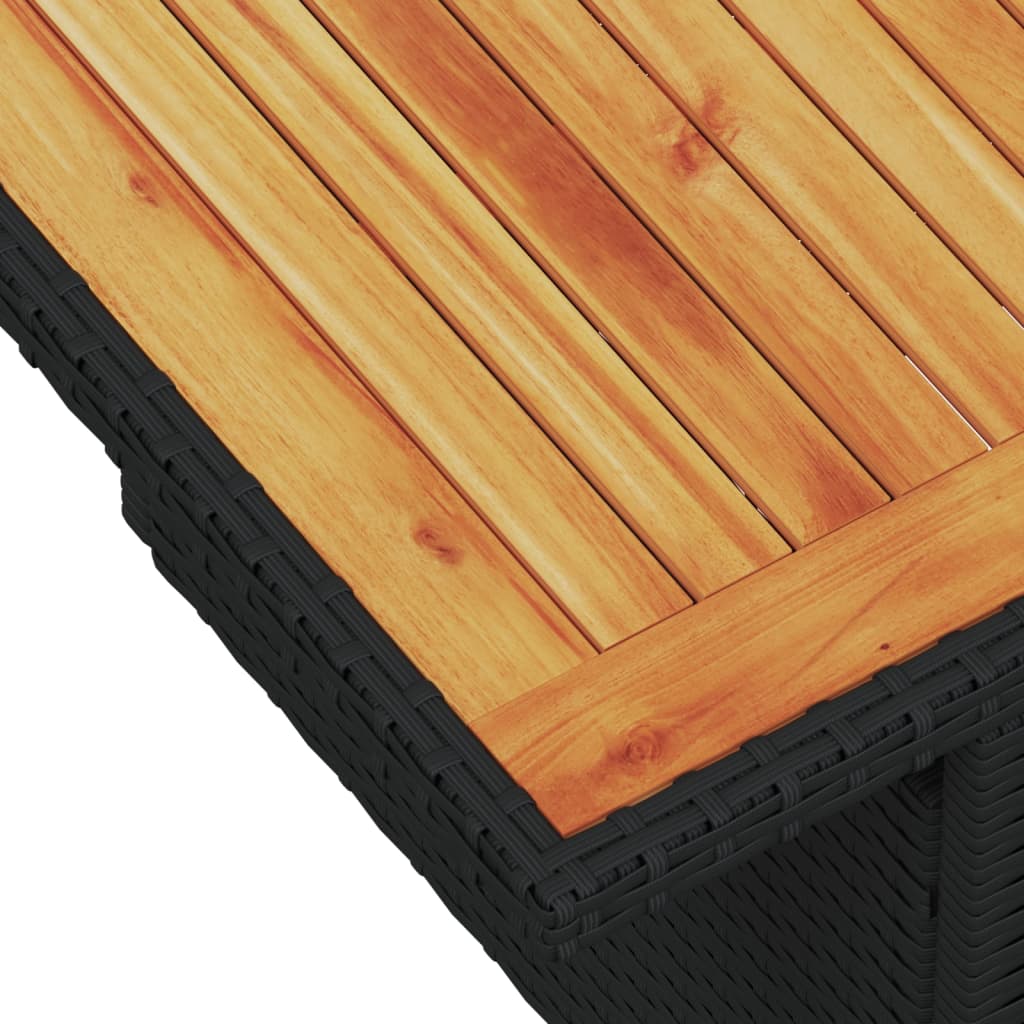 vidaXL Vrtni stol crni 100x55x73 cm od poliratana i bagremovog drva