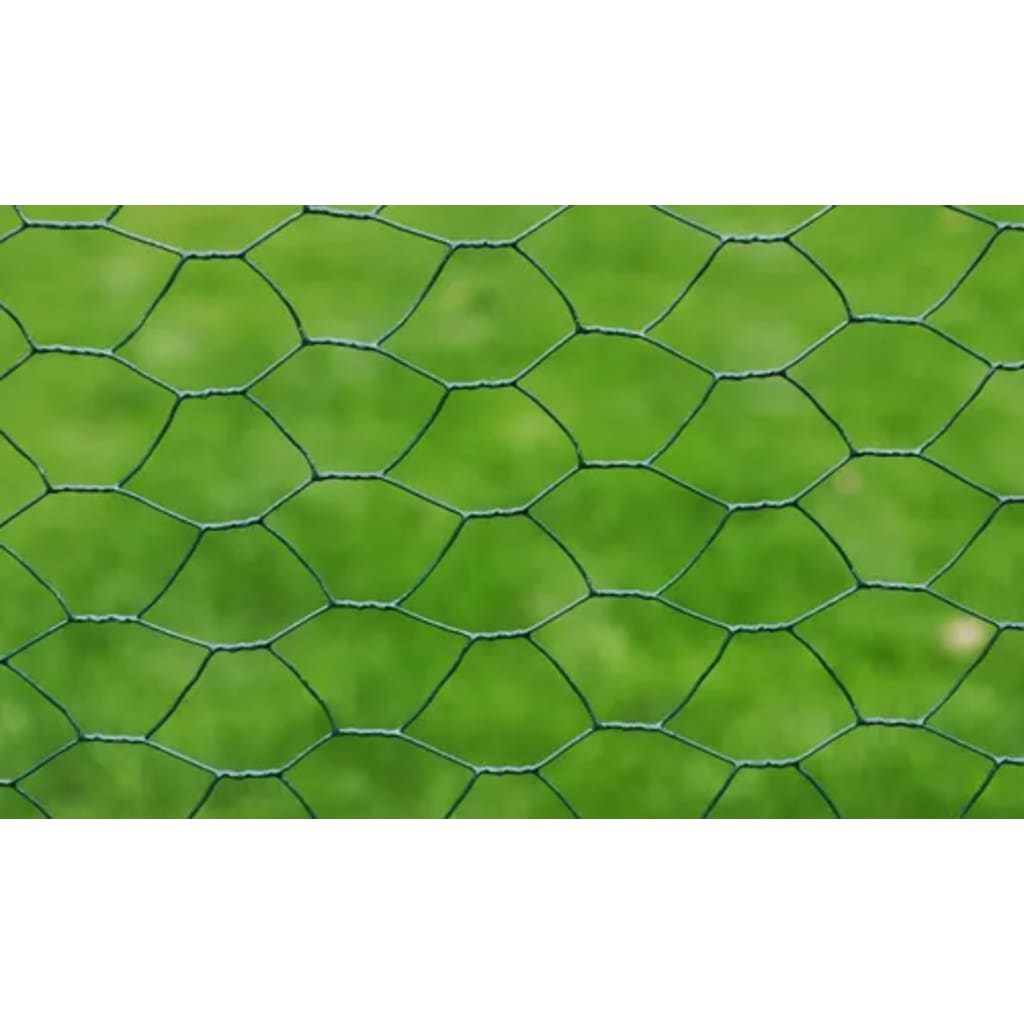 vidaXL Mrežasta ograda od pocinčanog čelika 1 x 25 m tamno zelena