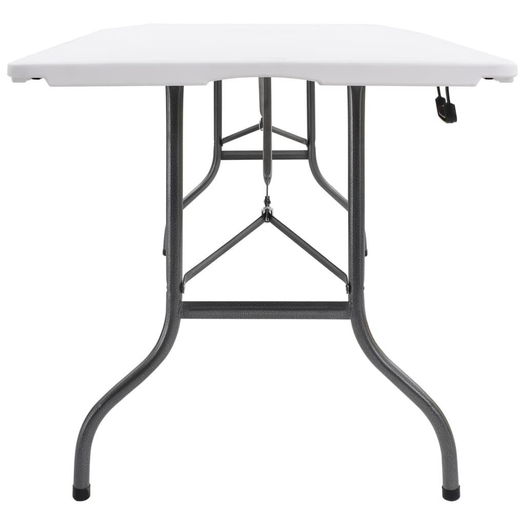 vidaXL Sklopivi vrtni stol s 2 klupe 180 cm čelik i HDPE bijeli