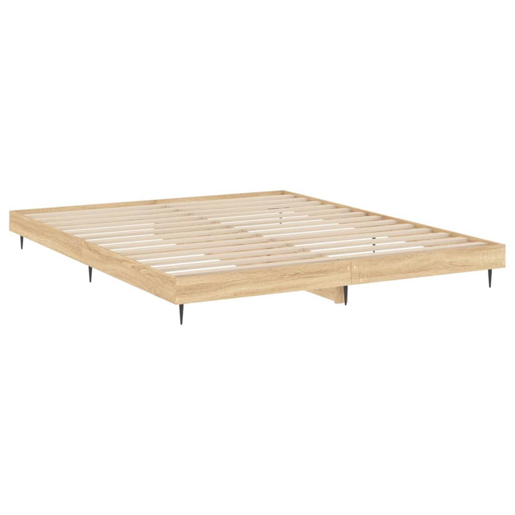 vidaXL Okvir za krevet boja hrasta 200x200 cm od konstruiranog drva