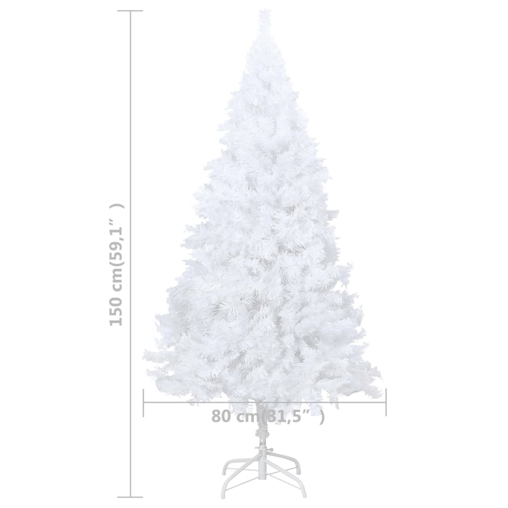 vidaXL Umjetno osvijetljeno božićno drvce gustih grana bijelo 150 cm