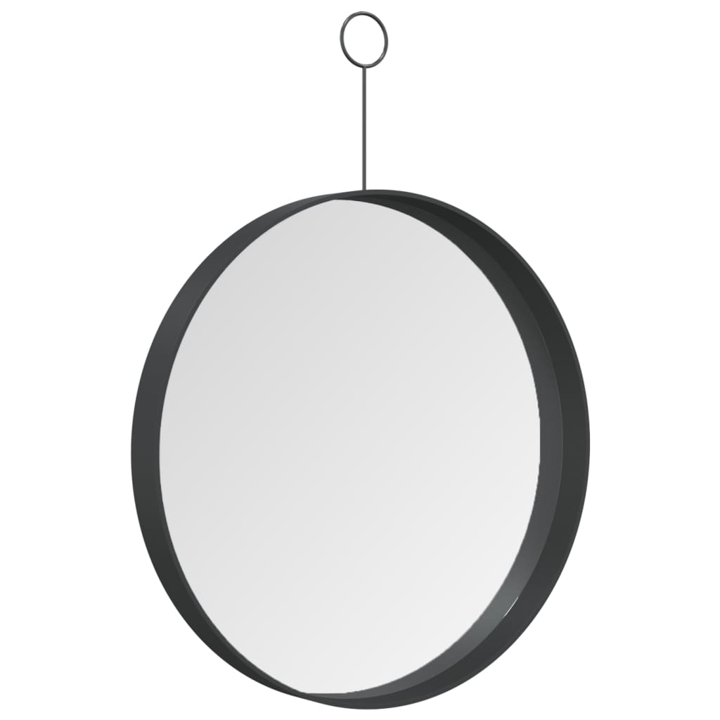 vidaXL Viseće ogledalo s kukom crno 30 cm