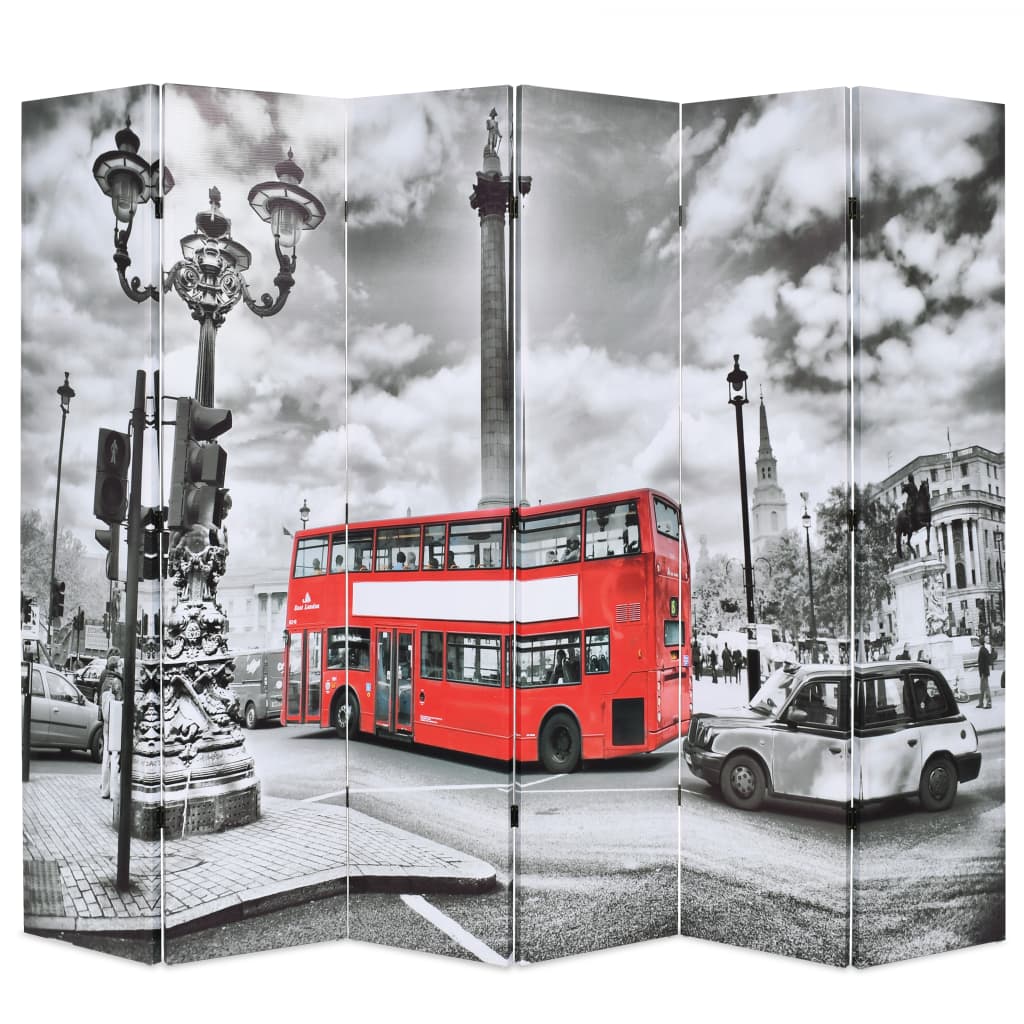 vidaXL Sklopiva sobna pregrada 228 x 170 cm slika londonskog autobusa