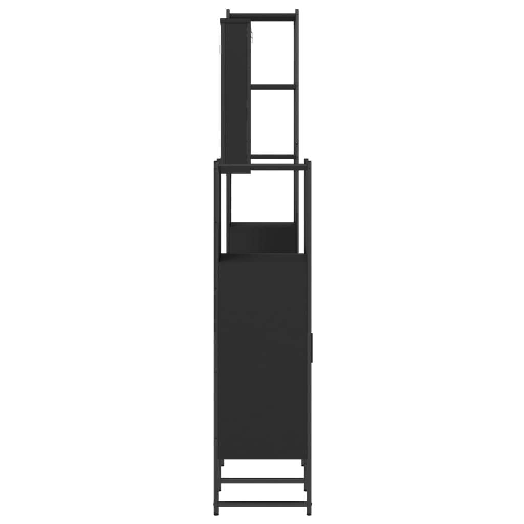 vidaXL 4-dijelni set kupaonskog namještaja crni od konstruiranog drva