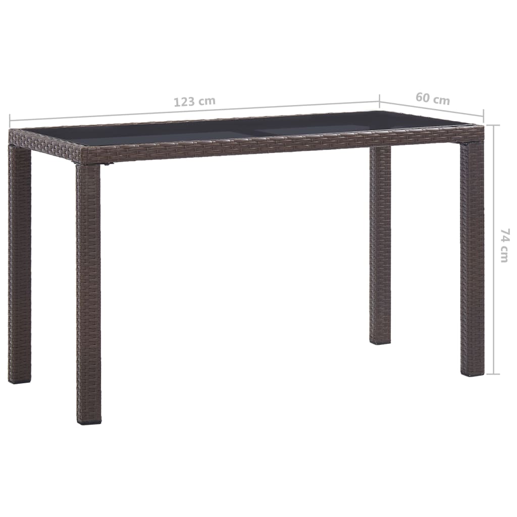 vidaXL Vrtni stol smeđi 123 x 60 x 74 cm od poliratana