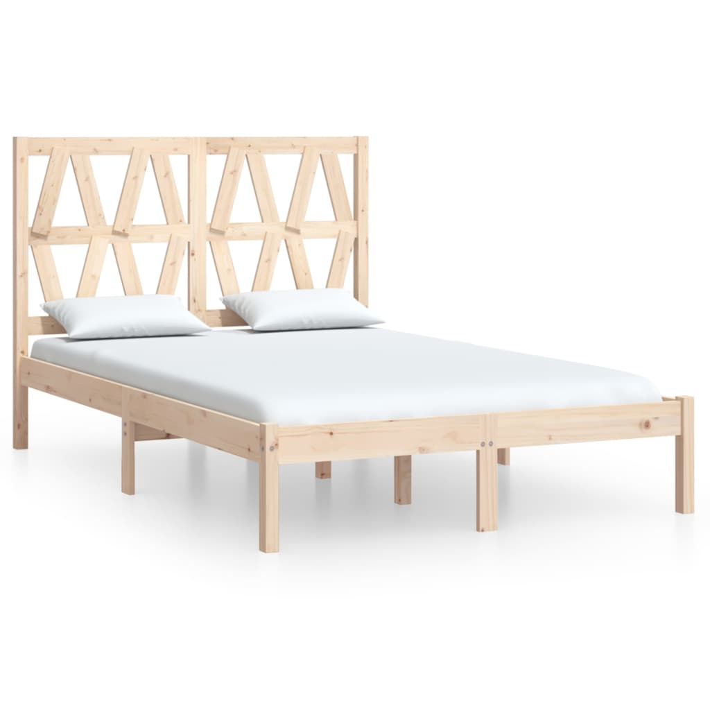 vidaXL Okvir za krevet od masivne borovine 135 x 190 cm bračni