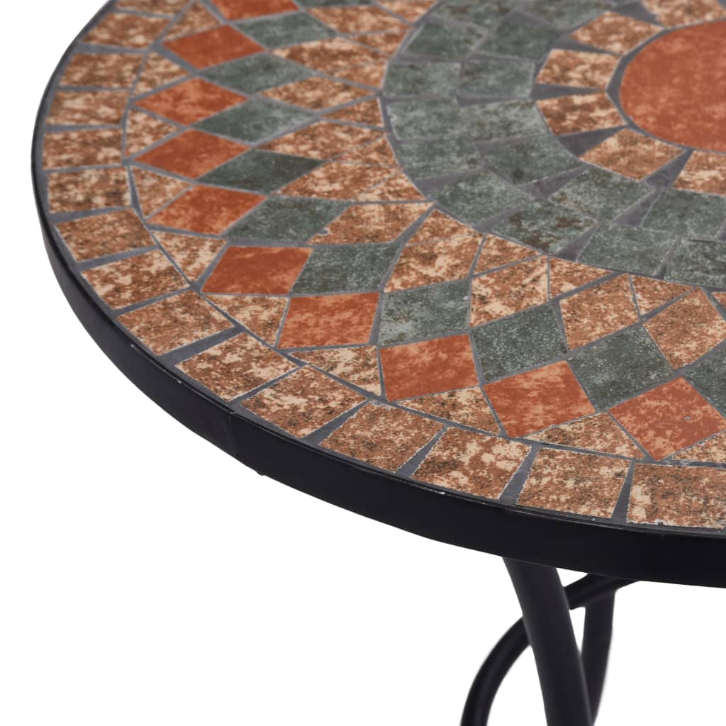 vidaXL Bistro stolić s mozaikom narančasto-sivi 60 cm keramički