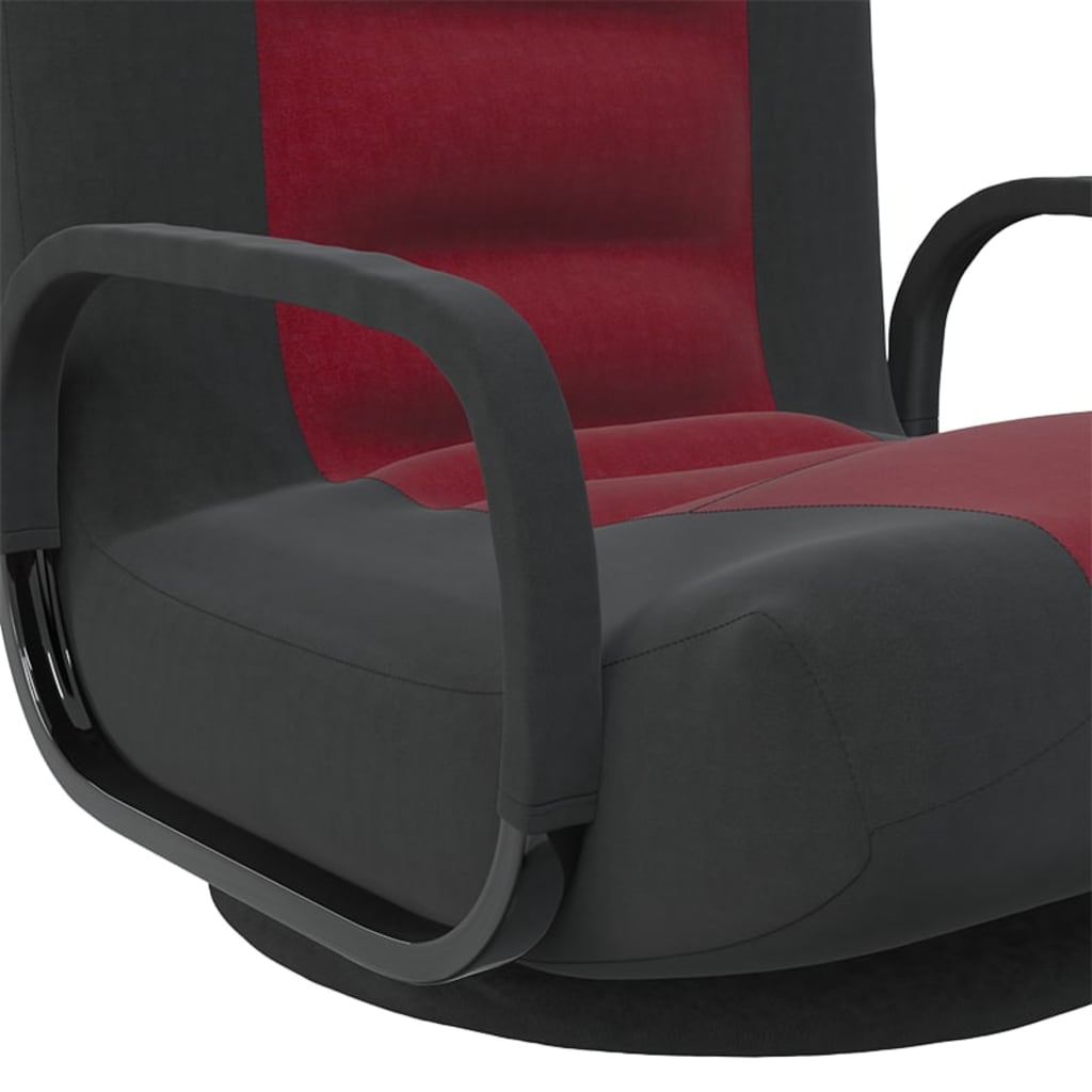 vidaXL Okretna podna stolica od tkanine crna i crvena boja vina