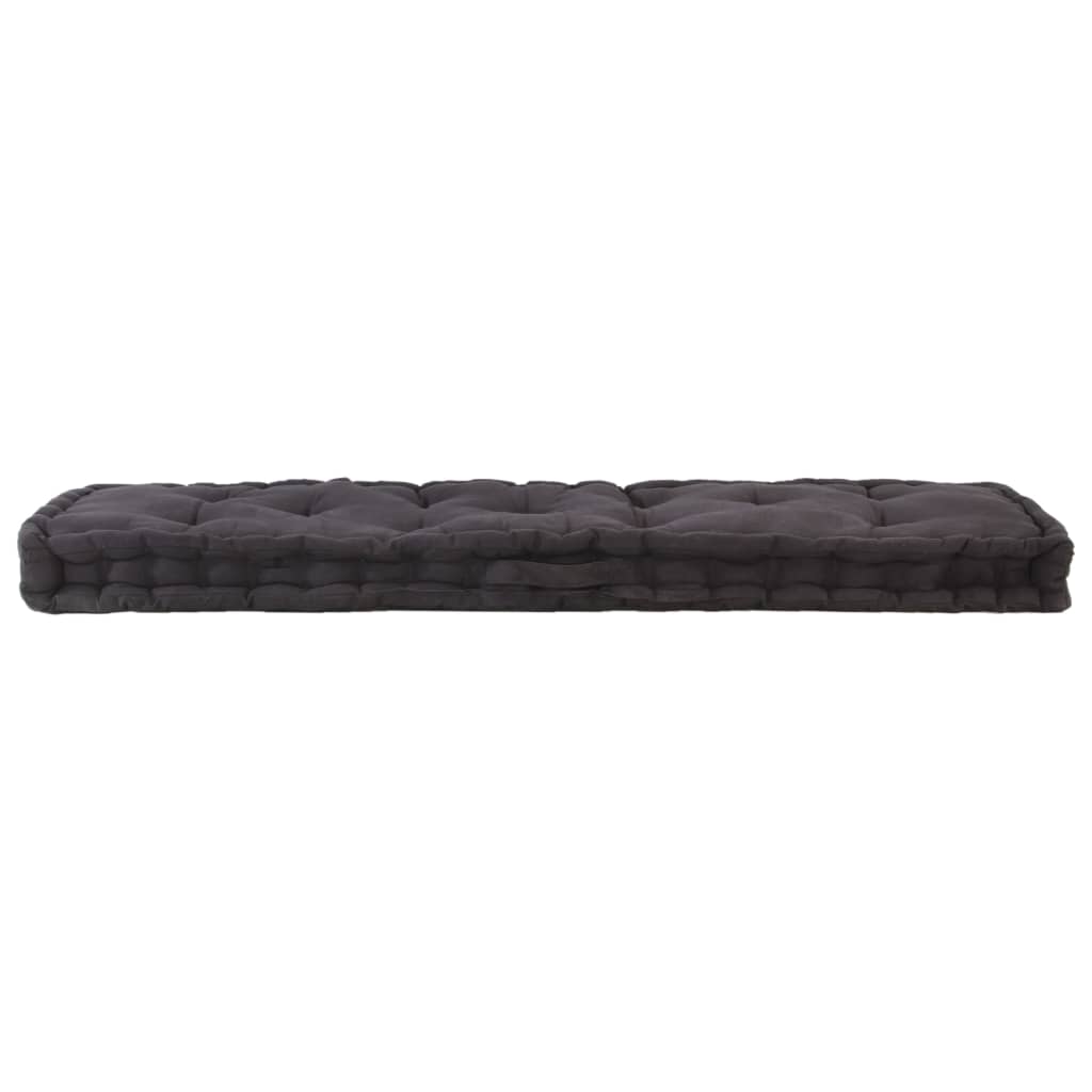 vidaXL Paletni podni jastuk pamučni 120 x 40 x 7 cm crni