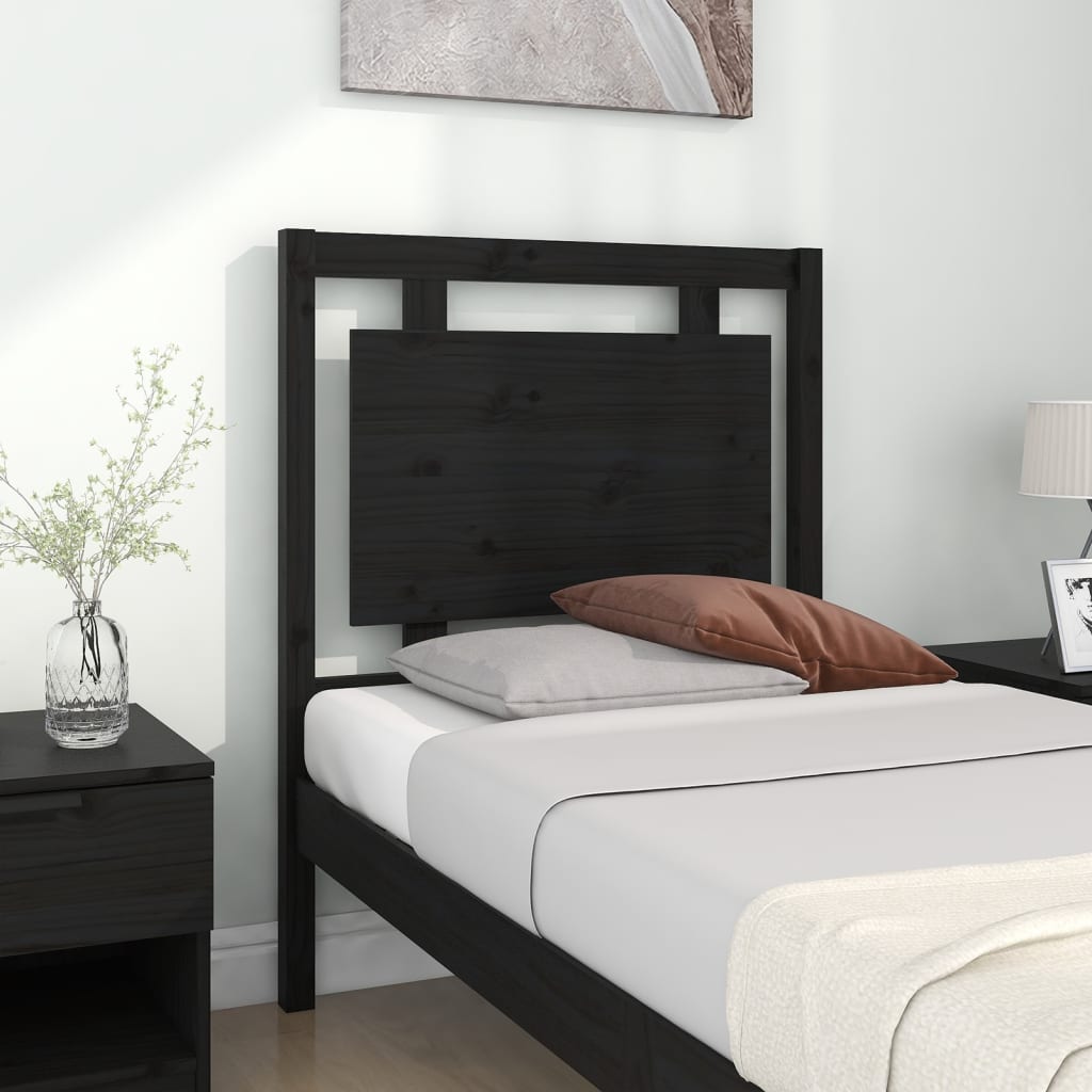 vidaXL Uzglavlje za krevet crno 80,5 x 4 x 100 cm od masivne borovine