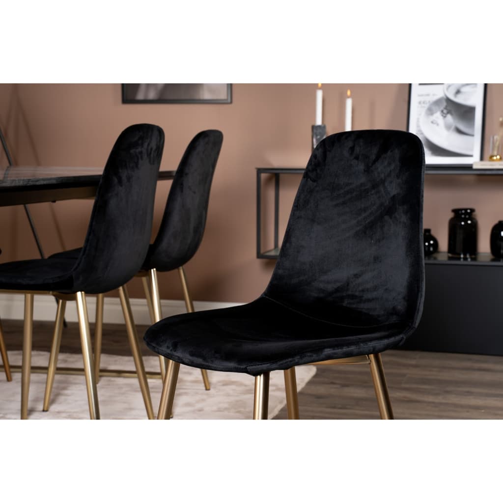 Venture Home blagovaonske stolice 2 kom Polar baršunaste crno-mjedene