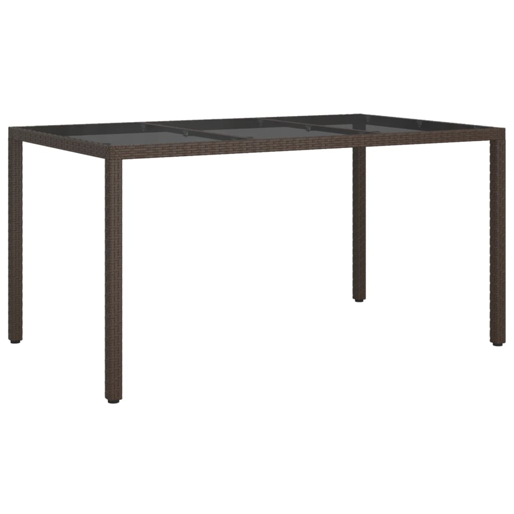 vidaXL Vrtni stol 150x90x75 cm od kaljenog stakla i poliratana smeđi