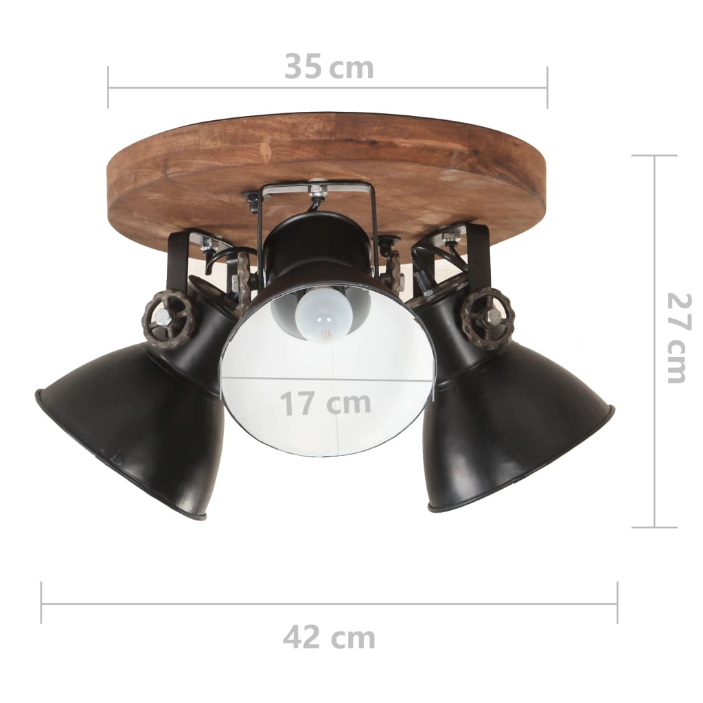 vidaXL Industrijska stropna svjetiljka 25 W crna 42 x 27 cm E27