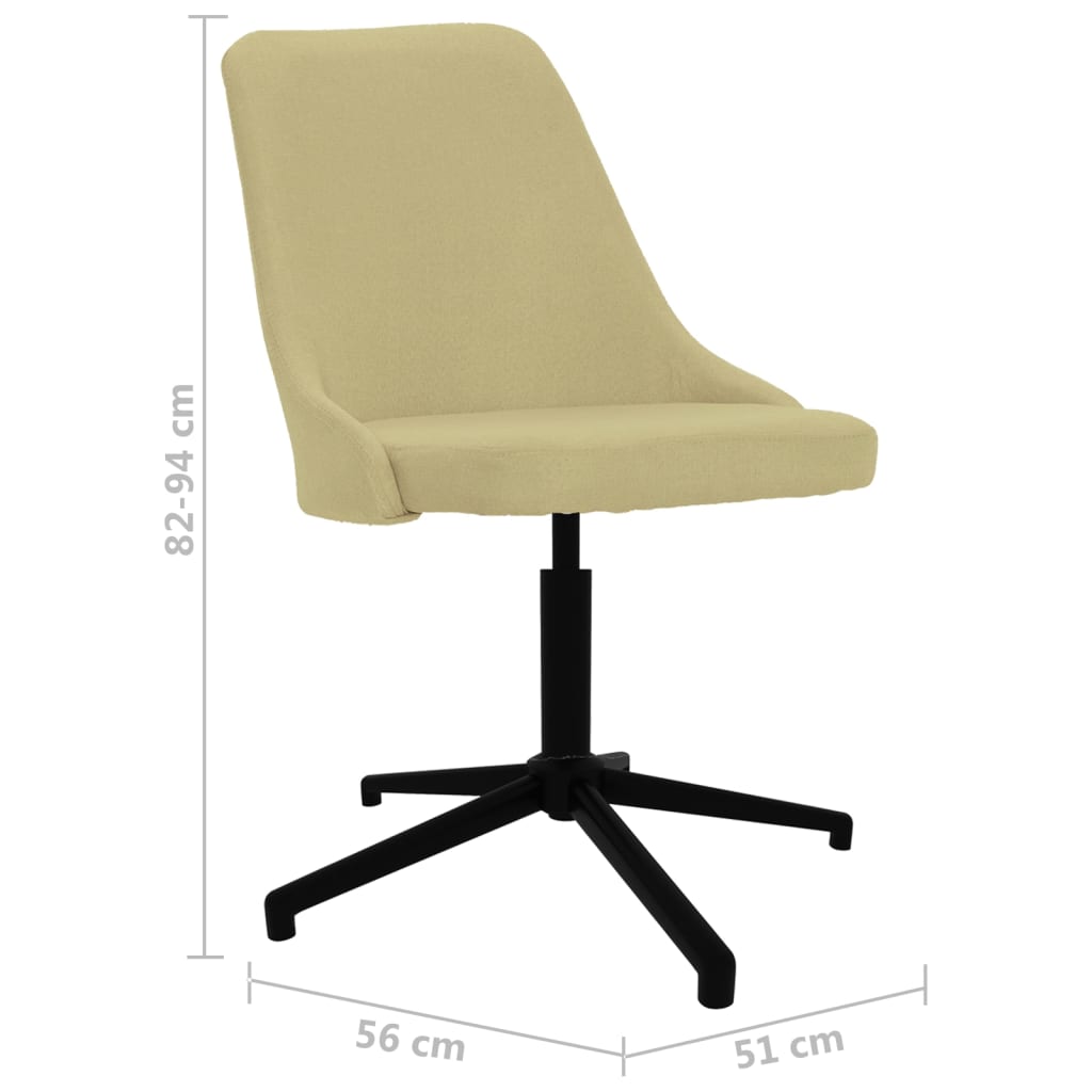 vidaXL Okretne blagovaonske stolice od tkanine 2 kom zelene