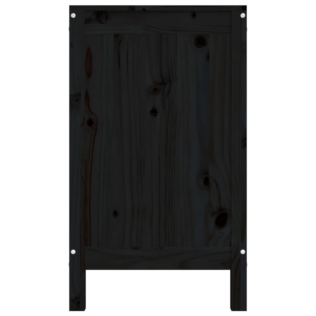 vidaXL Kutija za rublje crna 88,5 x 44 x 76 cm od masivne borovine