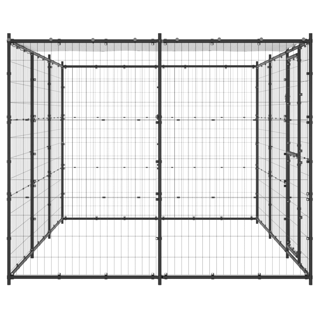vidaXL Vanjski kavez za pse s krovom čelični 7,26 m²