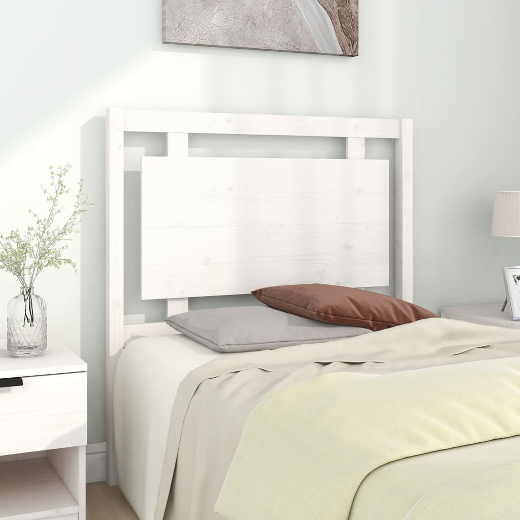 vidaXL Uzglavlje za krevet bijelo 95,5x4x100 cm od masivne borovine
