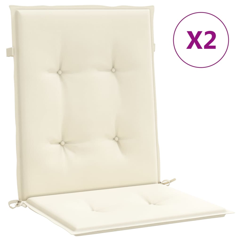 vidaXL Jastuci za vrtne stolice 2 kom krem 100 x 50 x 3 cm od tkanine