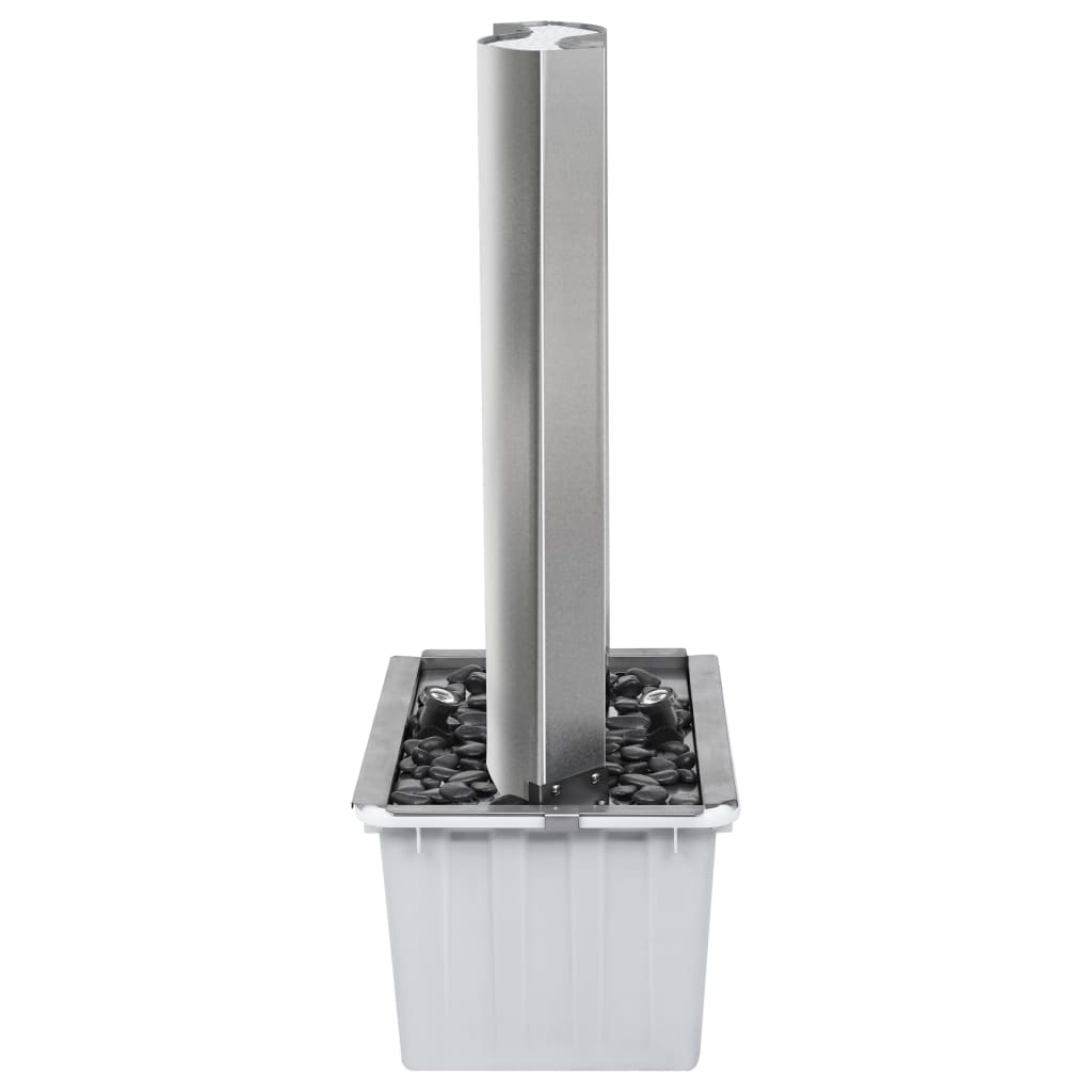 vidaXL Vrtna fontana srebrna 60,2x37x122,1 cm od nehrđajućeg čelika