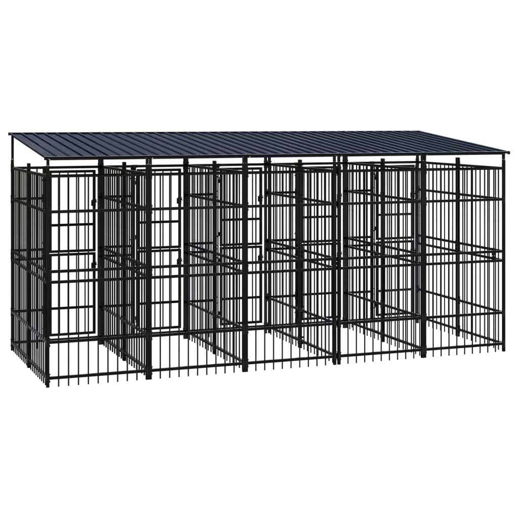 vidaXL Vanjski kavez za pse s krovom čelični 9,22 m²