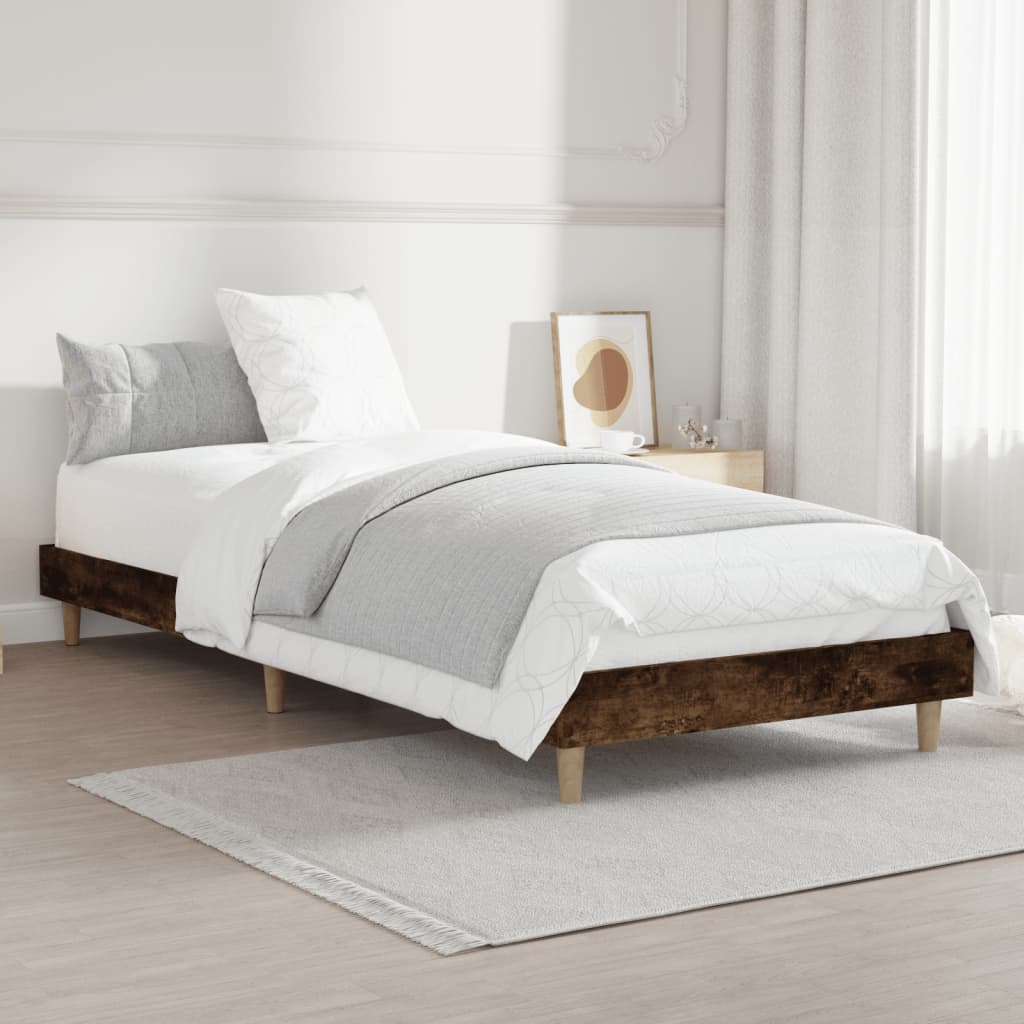 vidaXL Okvir za krevet boja hrasta 75x190 cm konstruirano drvo