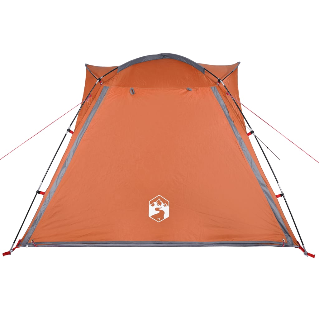 vidaXL Šator za kampiranje za 4 osobe sivo-narančasti vodootporni