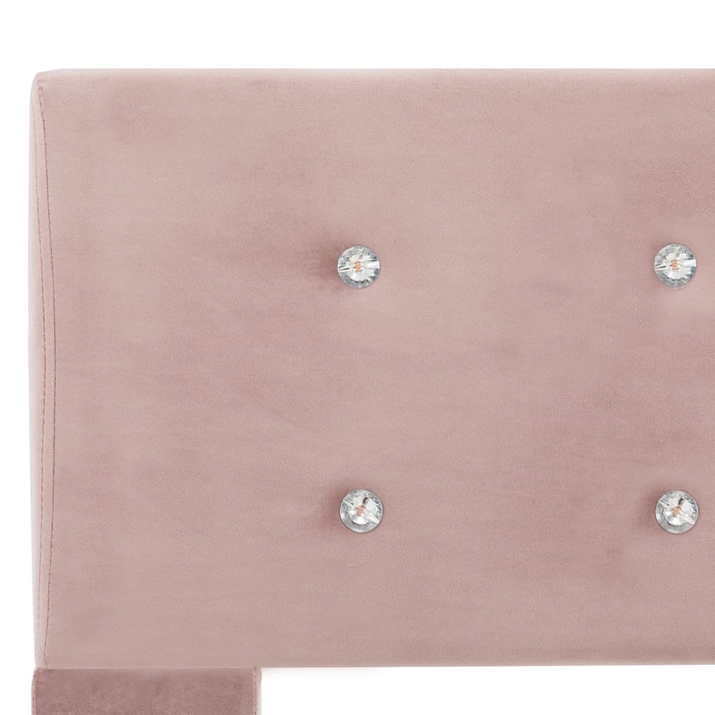 vidaXL Krevet s memorijskim madracem ružičasti baršunasti 180 x 200 cm