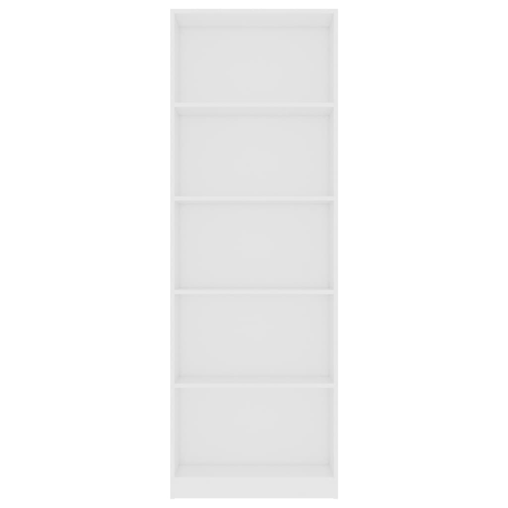 vidaXL Ormarić za knjige s 5 razina bijeli 60 x 24 x 175 cm drveni