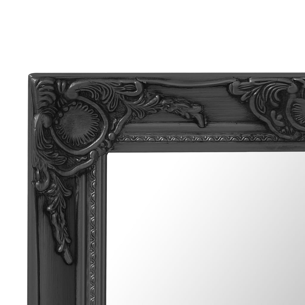 vidaXL Zidno ogledalo u baroknom stilu 50 x 50 cm crno