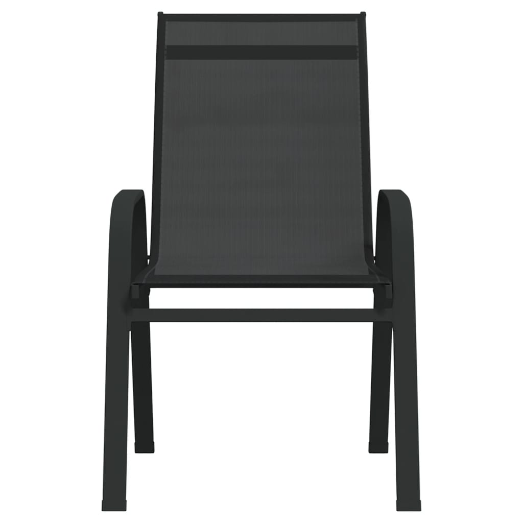 vidaXL Složive vrtne stolice od tekstilena 6 kom crne