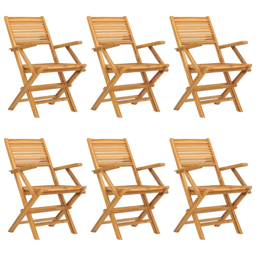 vidaXL Sklopive vrtne stolice 6 kom 55x62x90 cm od masivne tikovine