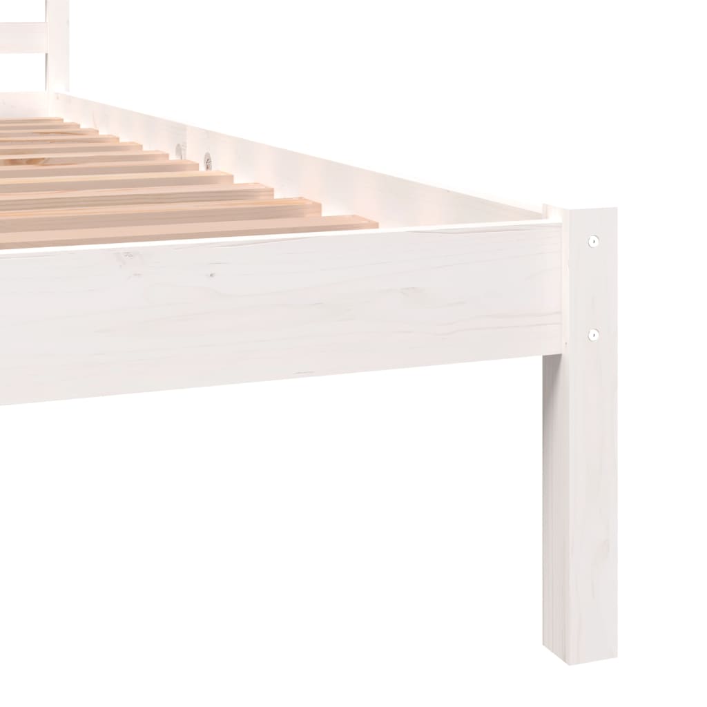 vidaXL Okvir za krevet od borovine 90x190 cm bijeli jednokrevetni