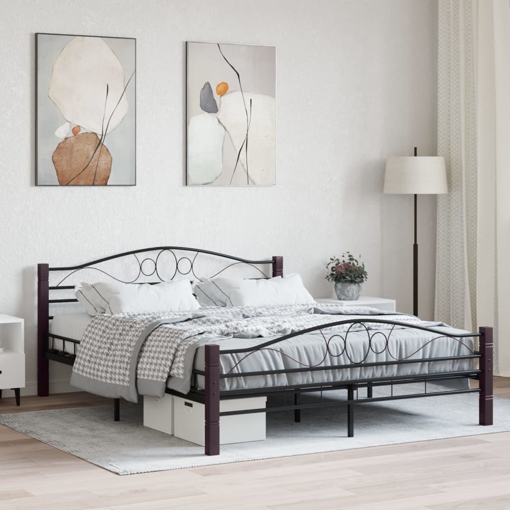 vidaXL Okvir za krevet crni metalni 160 x 200 cm