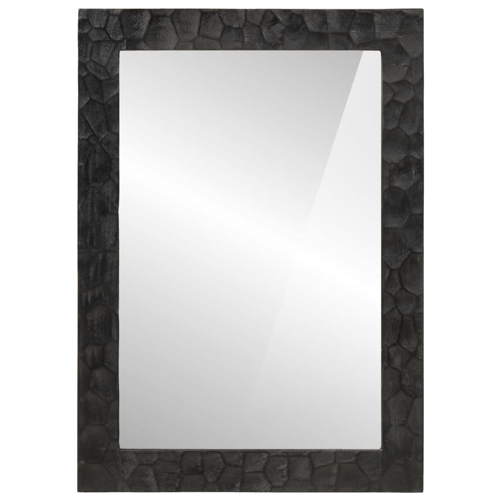 vidaXL Kupaonsko ogledalo crno 50 x 70 x 2,5 cm od drva manga i stakla