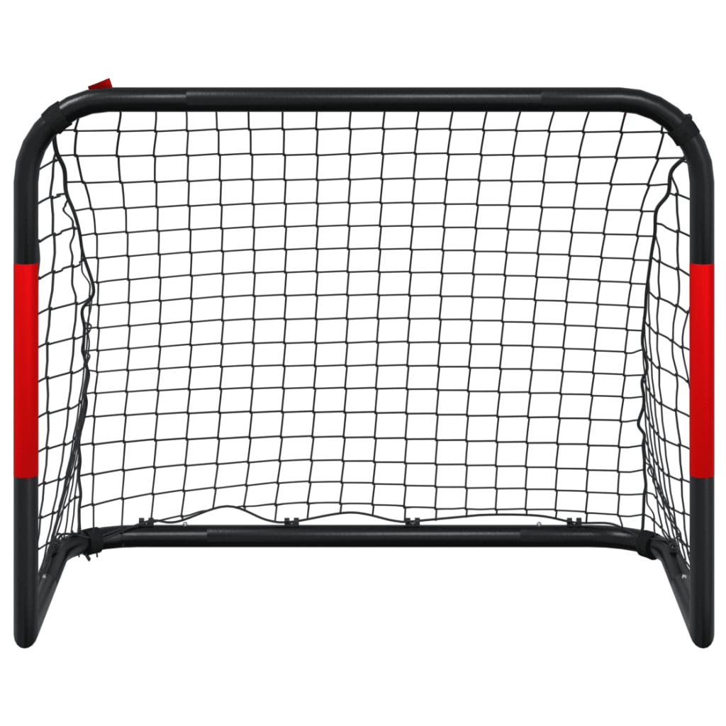 vidaXL Nogometni gol s mrežom crveno-crni 90 x 48 x 71 cm čelični