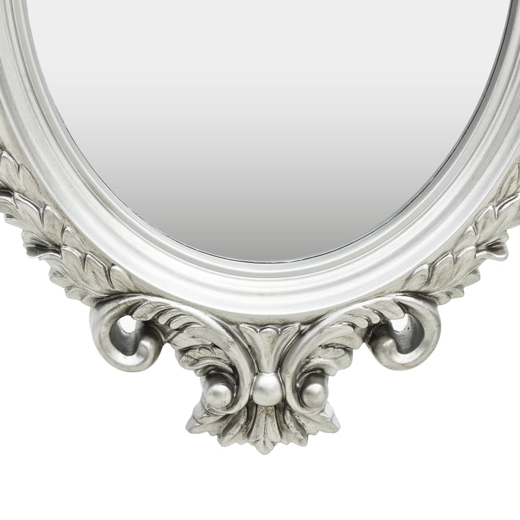 vidaXL Zidno ogledalo u dvorskom stilu 56 x 76 cm srebrno