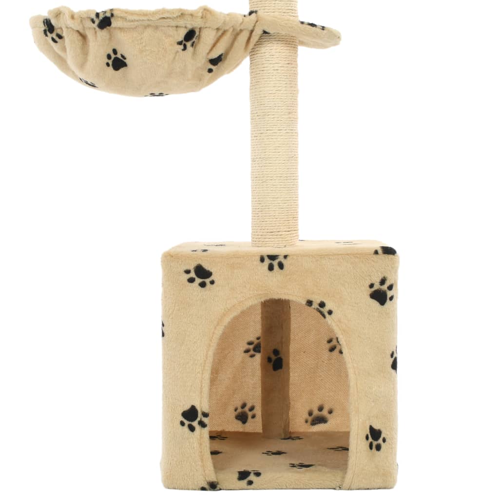vidaXL Penjalica za mačke sa stupovima za grebanje 105 cm bež s uzorkom šapa