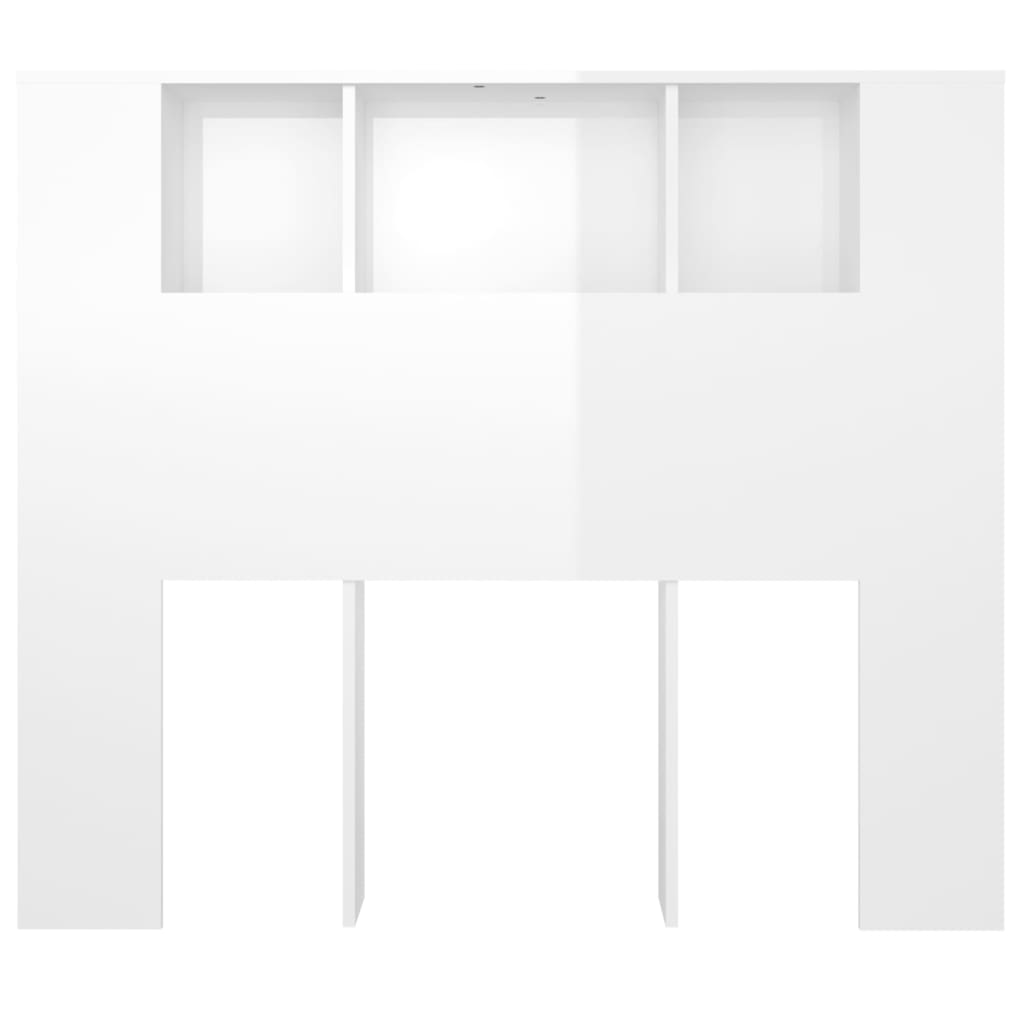vidaXL Uzglavlje s ormarićem visoki sjaj bijelo 120 x 18,5 x 102,5 cm