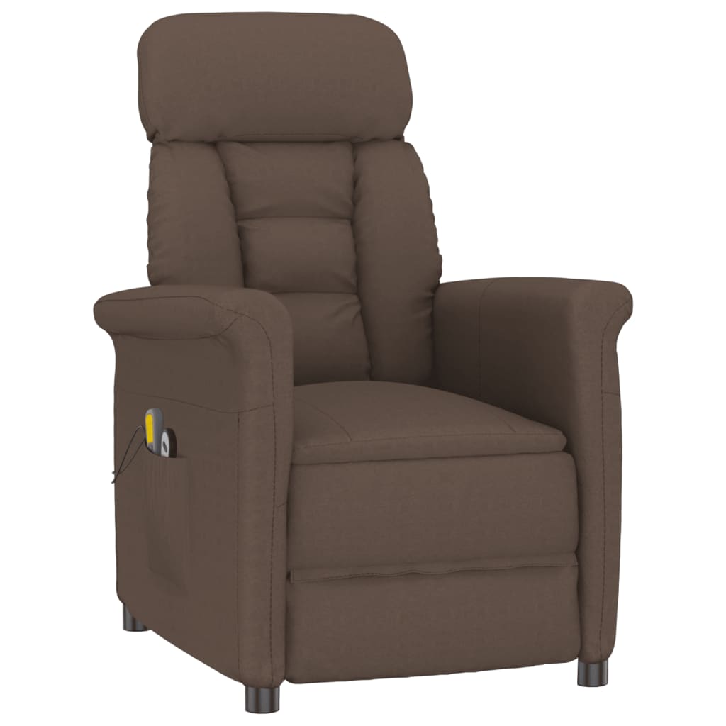 vidaXL Električna masažna fotelja od umjetne brušene kože smeđa