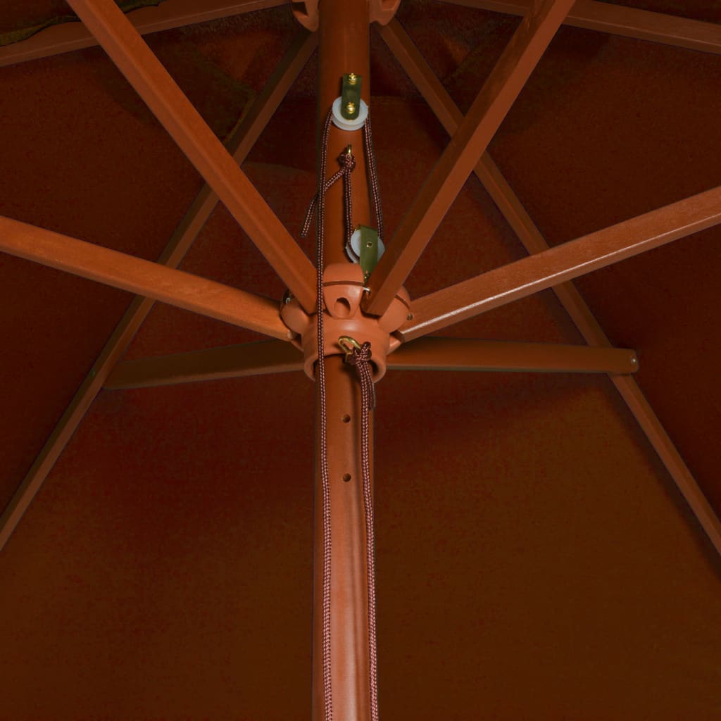 vidaXL Vrtni suncobran s drvenom šipkom terakota 200 x 300 cm