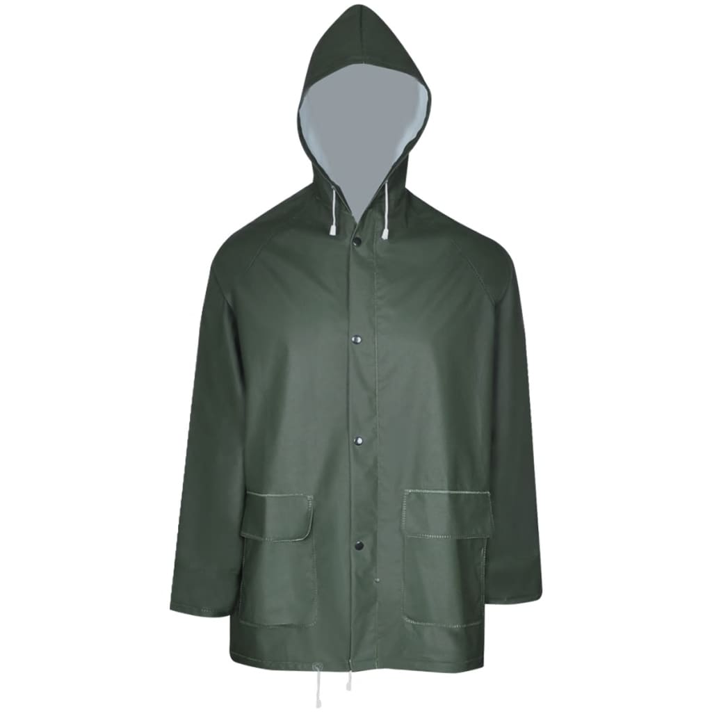 Vodootporno Dvodijelno Kišno Odijelo sa Kapuljačom Zeleno L